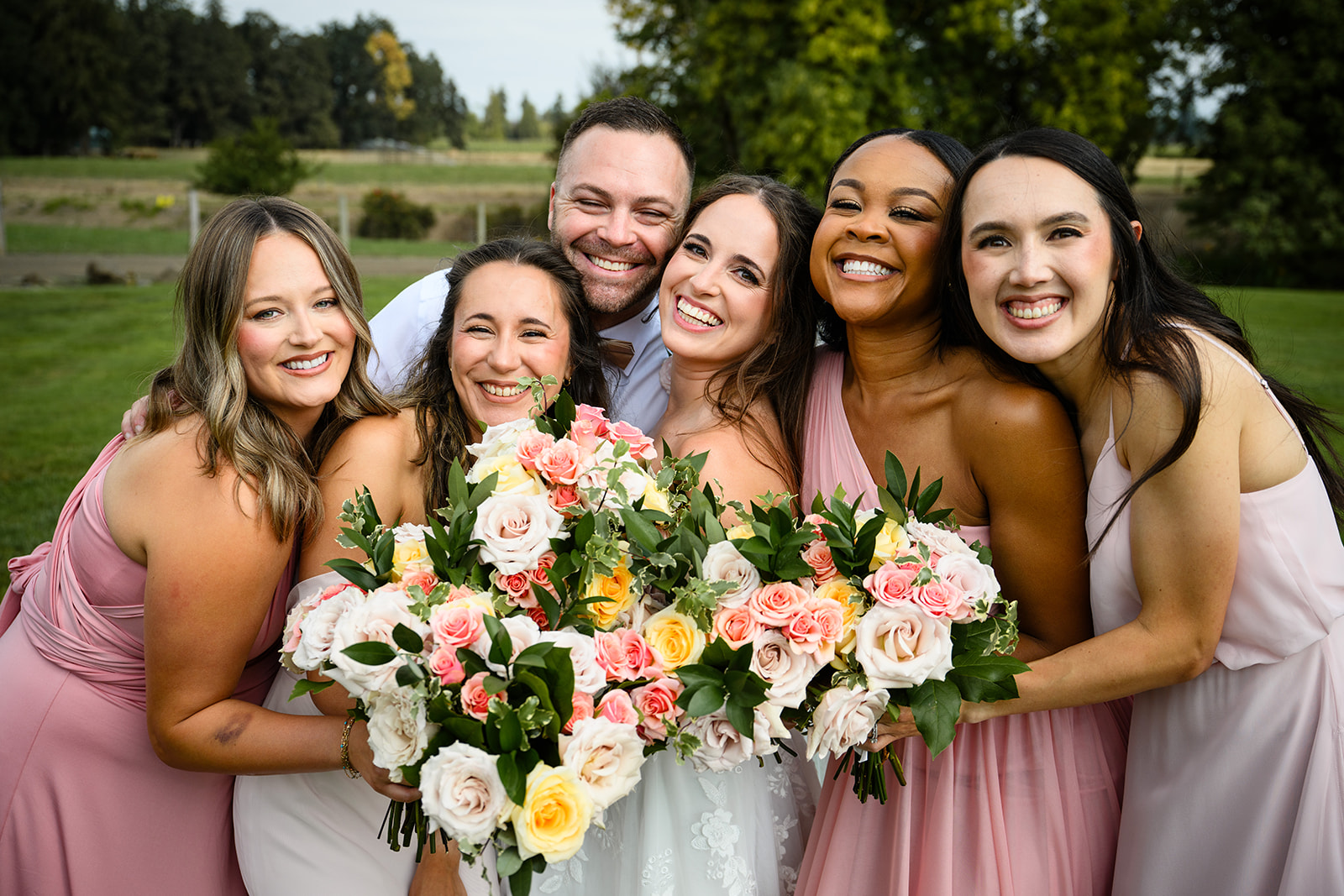 Bridal party portrait — makeup by Sia Mia