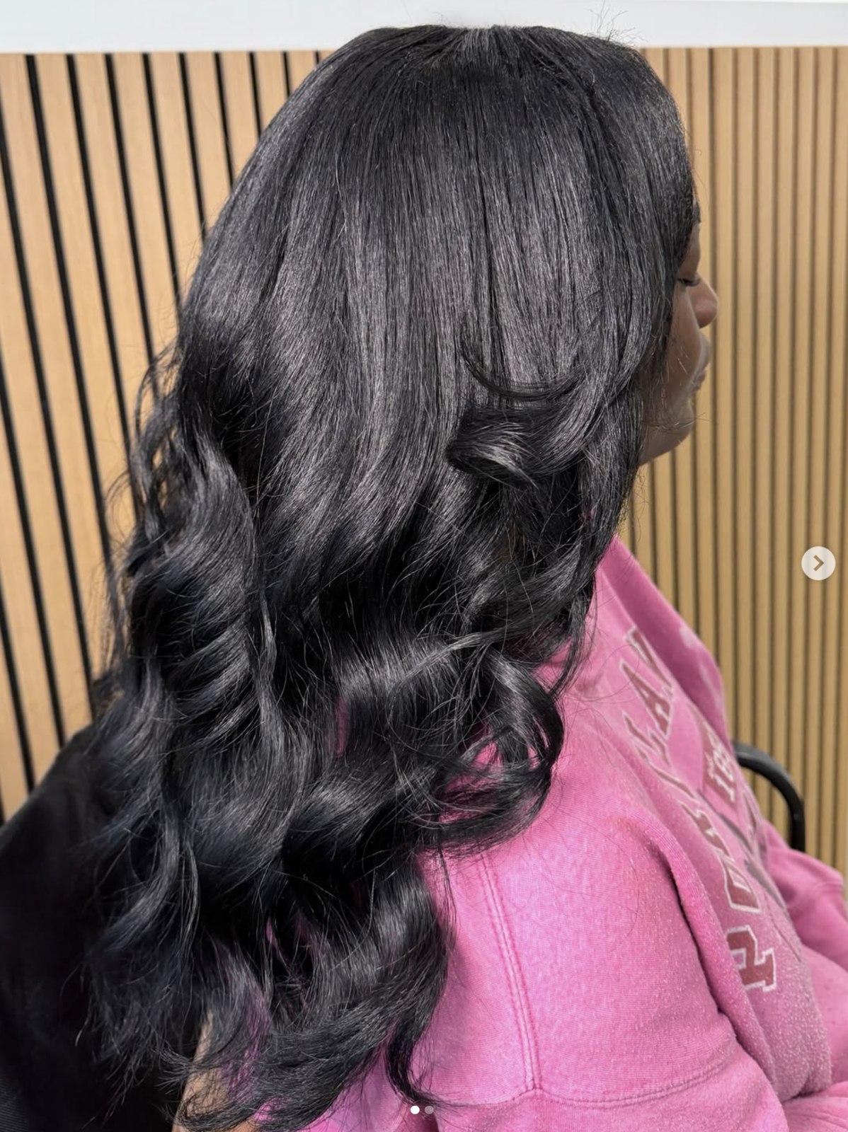 Sia Mia hair styling — long waves